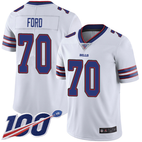 Men Buffalo Bills #70 Cody Ford White Vapor Untouchable Limited Player 100th Season NFL Jersey